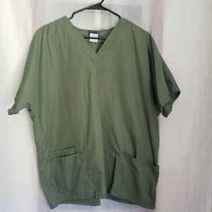 Cherokee Scrub Top Green Scrubs Medical Vet Dental Size Large